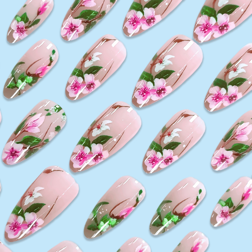 Korte Amandel Druk op Nagels 3 - Pressed Flower Art recensie en prijs