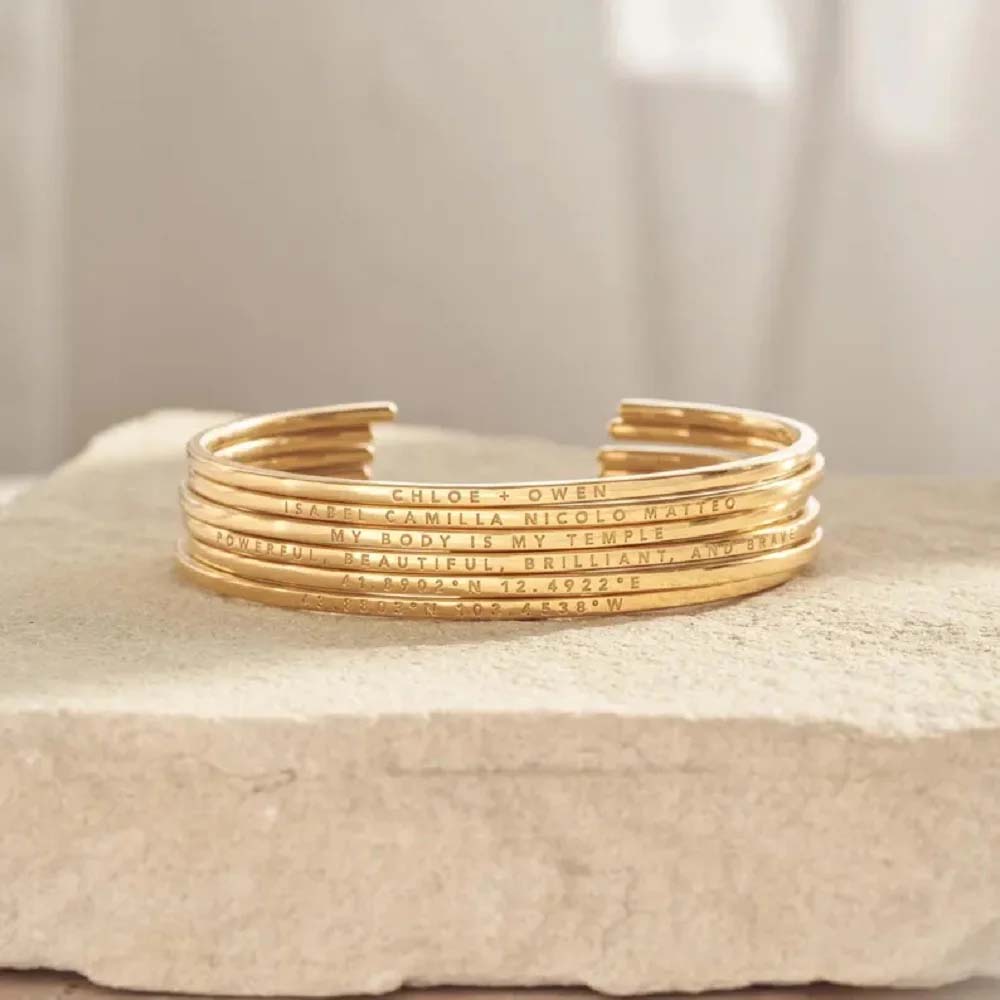 Paar graveren naam tekst aange - Coordinates Bracelet recensie en prijs